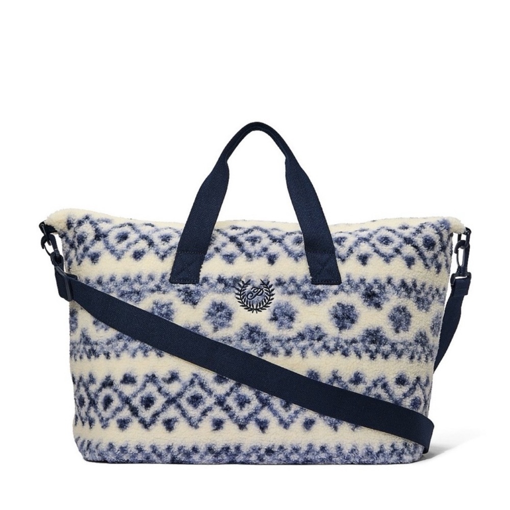 Victoria's Secret PINK Cozy Plush Fair Isle Weekender Bag, NWT